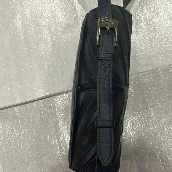 Aimee  Kestenberg Blue Pebble Leather Suede Crossbody Handbag magnet closure - Picture 14 of 15